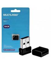 Pen Drive Nano 16GB USB Leitura 10MB/s e Gravação 3MB/s Preto -Multilaser PD054