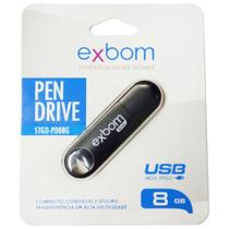 Pen Drive Preto 8GB Exbom STGD-PD08G Pen Drive Preto 8GB Exbom STGD-PD08G