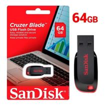 Pen Drive SanDisk Cruzer Blade 64GB 2.0 Preto e Vermelho