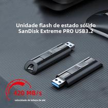 Pen Drive SanDisk Extreme pro USB 3.2 Gen 1 De Alta Velocidade 128GB 256GB 512GB 1TB Ultra Rápido