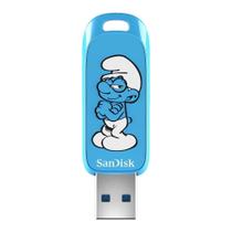 Pen Drive SanDisk Smurfs USB Flash Drive, 64GB, USB 3.2 Gen 1, Azul - SDCZIS-064G-G46 Pen Drive SanDisk Smurfs USB Flash Drive, 64GB, USB 3.2 Gen 1, Azul - SDCZIS-064G-G46