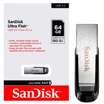 Pen Drive SanDisk Z73 Ultra Flair 64GB USB 3.0, Preto Metálico, 150Mb/s, Compatível USB 2.0 - SDCZ73-064G-G46 Pen Drive SanDisk Z73 Ultra Flair 64GB USB 3.0, Preto Metálico, 150Mb/s, Compatível USB 2.0 - SDCZ73-064G-G46