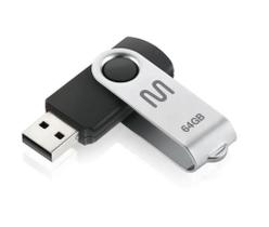 Pen Drive Twist 64GB USB Leitura 10MB/s e Gravação 3MB/s Preto Multilaser - PD590