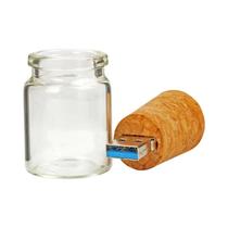 Pen Drive USB 3.0 Transparente Em Formato De Garrafa De Vidro Flutuante Com 4GB, 8GB, 16GB, 32GB,