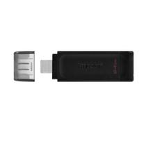 Pen Drive USB-C 3.2 Kingston 64GB Data Traveler 70 Preto