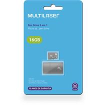 Pen Drive USB KIT 2 em 1 16G Micro SD/ADAPT. - Multilaser
