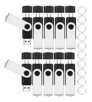 Pen drives USB EASTBULL 16 GB, kit com 10 unidades, USB-A + USB-C