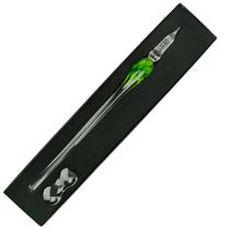 Pena de Vidro para Caligrafia Sinoart Floral Verde Pena de Vidro para Caligrafia Sinoart Floral Verde