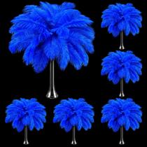 Penas de avestruz Berlune 150 peças de artesanato DIY em azul royal de 30 a 35 cm