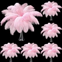 Penas de avestruz Berlune 150 unidades naturais 30-35 cm rosa