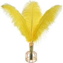 Penas de avestruz THARAHT amarelas 30cm-35cm 12 unidades para decoração Penas de avestruz THARAHT amarelas 30cm-35cm 12 unidades para decoração