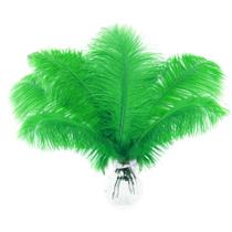 Penas de avestruz verdes Soarer, 15 unidades de 25-30 cm para decoração