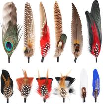 Penas de pavão naturais FeelFunFeather, 12 peças para chapéus Penas de pavão naturais FeelFunFeather, 12 peças para chapéus