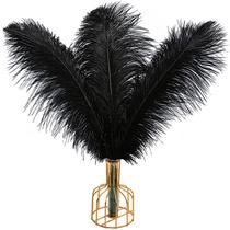 Penas THARAHT, avestruz, 12 peças grandes, naturais, 40-45 cm, pretas Penas THARAHT, avestruz, 12 peças grandes, naturais, 40-45 cm, pretas