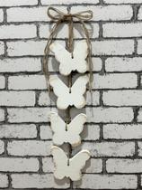 Penca de Borboleta Branca Penca com 4 Borboletas Decoração de Porta Penca de Borboleta Branca Penca com 4 Borboletas Decoração de Porta