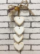 Penca de Coração Branca c/ 4 unidades Decoração de Porta Decoração de Casa