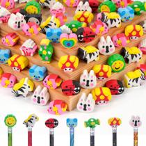 Pencil Erasers Pencil Eraser Toppers 200 unidades de animais de desenho animado