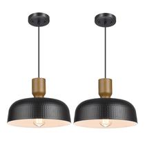 Pendant Light Darkaway Industrial Hammered Metal Shade, pacote com 2