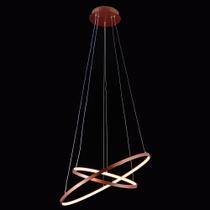Pendente 2 Aneis Rings Cobre Led 50W 3000K 60CM 40CM Bivolt Pendente 2 Aneis Rings Cobre Led 50W 3000K 60CM 40CM Bivolt