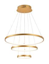 Pendente 3 Anéis Dourado 60cm Led 60W 3000K Bivolt Pendente 3 Anéis Dourado 60cm Led 60W 3000K Bivolt