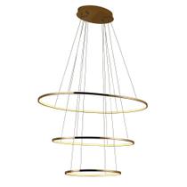 Pendente 3 Anéis Oval Birdie Dourado 100cm LED 45W 3000K Bivolt KW004GL Bella
