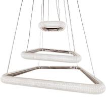 Pendente 3 Modulos Lygus Cristal Prata LED 90W 3000K Bivolt DS8278 Delis
