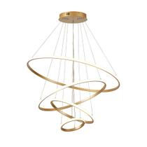 Pendente 4 Anéis Dourado Inverse 80cm Led 86W 4000K Bivolt Cabo de 3 metros Pendente 4 Anéis Dourado Inverse 80cm Led 86W 4000K Bivolt Cabo de 3 metros