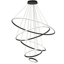 Pendente 5 Anéis Preto Inverse 100cm Led 132W 3000K Bivolt Cabo de 4 metros Pendente 5 Anéis Preto Inverse 100cm Led 132W 3000K Bivolt Cabo de 4 metros