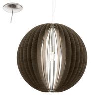 Pendente aço níquel acetinado madeira marrom 700 mm 1 X E27 Pendente aço níquel acetinado madeira marrom 700 mm 1 X E27