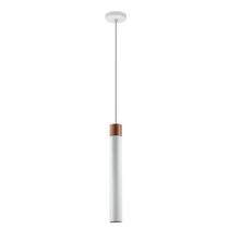 Pendente Alum. Tubo 40cm Branco/cobre
