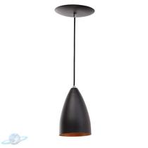 Pendente Alumínio Bala 20cm Preto Com Interior Cobre E27 Pendente Alumínio Bala 20cm Preto Com Interior Cobre E27