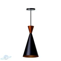 Pendente Alumínio Cone 11cm Preto Com Interior Cobre E27 Pendente Alumínio Cone 11cm Preto Com Interior Cobre E27