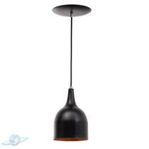 Pendente Alumínio Gota 20cm Preto Com Interior Cobre E27 Pendente Alumínio Gota 20cm Preto Com Interior Cobre E27