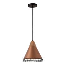 Pendente Alumínio RPX Wood Cobre - Design Industrial - Startec Bivolt