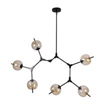 Pendente Apple PT e Ambar + 6X G9 BF Globo Vidro Starlux ST1784