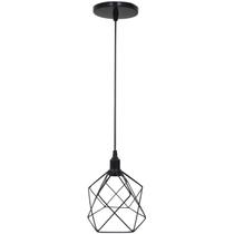 Pendente Aramado Cálice Luminária Lustre Luxo Teto Retrô Vintage Preto Agp Ilumini Industrial