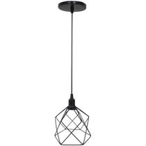 Pendente Aramado Cálice Luminária Lustre Luxo Teto Retrô Vintage Preto Agp Ilumini Industrial