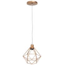 Pendente Aramado Diamante Luminária Lustre Luxo P Cabo Cristal Retrô Vintage Agp Ilumini Industrial
