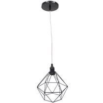 Pendente Aramado Diamante Luminária Lustre Luxo P Cabo Cristal Teto Retrô Preto Industrial Pendente Aramado Diamante Luminária Lustre Luxo P Cabo Cristal Teto Retrô Preto Industrial