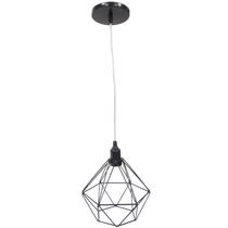 Pendente Aramado Diamante Luminária Lustre Luxo P Cabo Cristal Teto Retrô Preto Industrial Pendente Aramado Diamante Luminária Lustre Luxo P Cabo Cristal Teto Retrô Preto Industrial