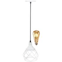 Pendente Aramado Esfera Balonê Branco + Lâmpada Lustre Luminária Teto Regulável Sala Cozinha