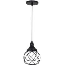 Pendente Aramado Esfera Balonê Preto Lustre Luminária Teto Regulável Sala Cozinha Industrial Agp