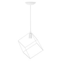 Pendente Aramado Médio Cubo Lustre Retro Branco Preto Cobre Luminária Soquete E-27