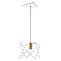 Pendente aramado retangular branco 1l