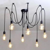 Pendente Aranha - Joy - Preto - 8 Lâmpadas - 560/8-DM