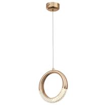 Pendente Aro Dourado Detalhe Acrílico 20cm Led 5W 3000K Bivolt Pendente Aro Dourado Detalhe Acrílico 20cm Led 5W 3000K Bivolt