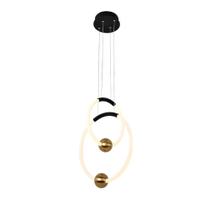 Pendente Aros Preto e Dourado Led 32W 4000K Bivolt Pendente Aros Preto e Dourado Led 32W 4000K Bivolt