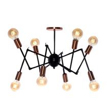 Pendente Articulado Spider Preto com Cobre 65cm