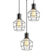 Pendente Avant Adhara 3 Lâmpadas E27 Aço Preto Fosco