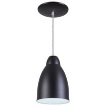 Pendente Bala Luminária Lustre Alumínio Preto Textura - Rei Da Iluminação